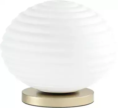 Настольный светильник ECO-LIGHT "Настольная лампа RIPPLE", 1 лампочка, лампочка E27 | Лампы можно менять 32,00 см, Высота: 28,00 см., цвет satin gold, Opalglas