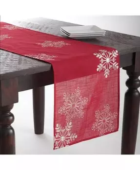 Настольный топпер/дорожка с дизайном снежинки Saro Lifestyle, красный