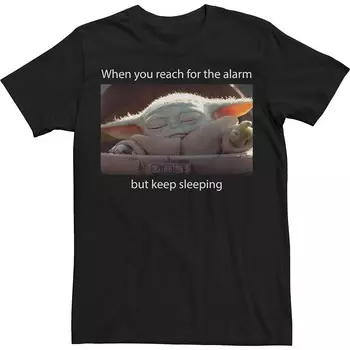 Настоящая футболка Big & Tall Star Wars Sleep Meme Photo Licensed Character, черный