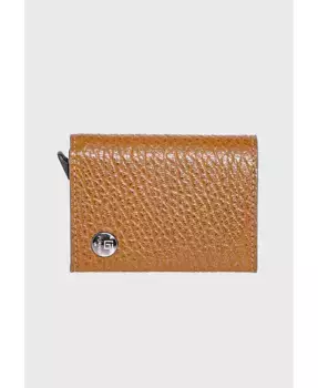 Настоящая кожаная трехсекционная картхолдер с венозным рисунком Furniq UK, коричневый