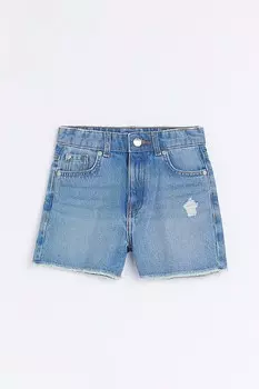 Настоящие шорты Mom для девочек River Island, синий