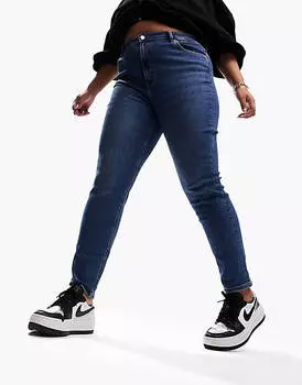 Настоящие синие джинсы скинни ASOS DESIGN Curve Ultimate