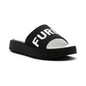 Настоящие тапочки с добавлением кожи. Furla, черный