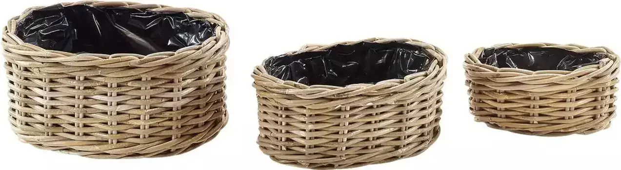 Насыпное кашпо "Корзина для растений", (3 шт.) Locker 24х10х17 см, серый