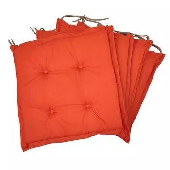 Наталья Спзоо набор из 6 подушек для стула и сидений 40х40см на завязках 002 Natalia Spzoo, оранжевый