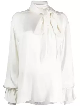 Natasha Zinko блузка с бантом, белый