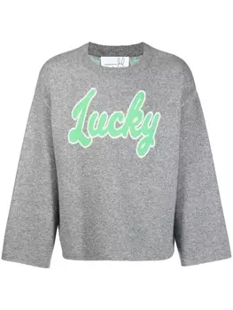 Natasha Zinko джемпер с надписью, серый