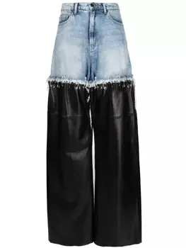 Natasha Zinko джинсы с эффектом потертости, синий