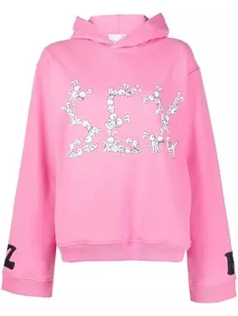 Natasha Zinko худи оверсайз с надписью, розовый