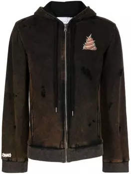 Natasha Zinko худи Random из джерси с эффектом потертости, коричневый