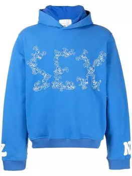 Natasha Zinko худи с графичным принтом, синий