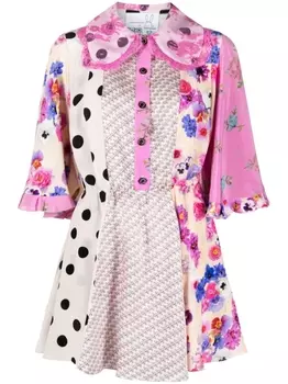 Natasha Zinko короткое платье с принтом, розовый