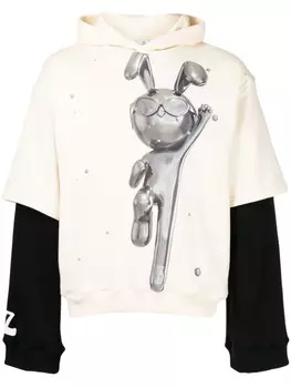 Natasha Zinko многослойное худи с принтом Bunny, желтый