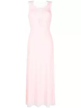Natasha Zinko платье миди с кружевом, розовый