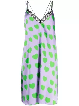 Natasha Zinko платье мини с кружевом, фиолетовый