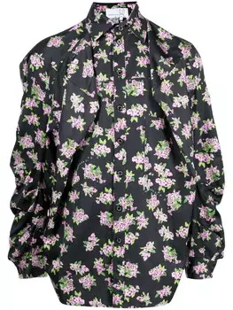 Natasha Zinko рубашка с цветочным принтом, черный