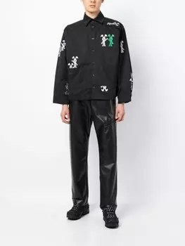 Natasha Zinko рубашка с вышивкой, черный