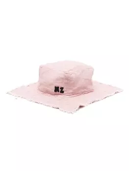 Natasha Zinko шляпа с бахромой и нашивкой-логотипом, розовый