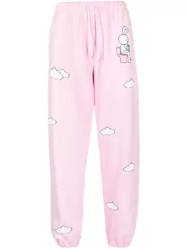 Natasha Zinko спортивные брюки с принтом, фиолетовый