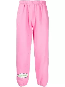 Natasha Zinko спортивные брюки с принтом Happy Monday, розовый