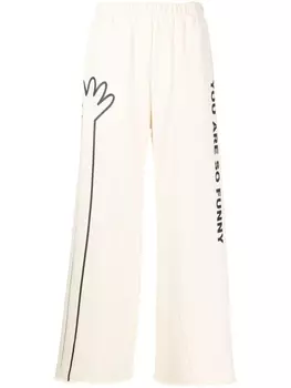 Natasha Zinko спортивные брюки You Are So Funny, белый