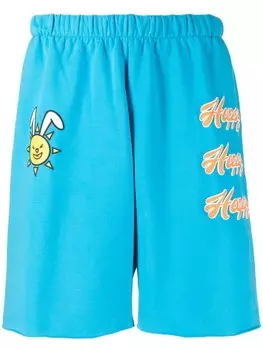 Natasha Zinko спортивные шорты с надписью, синий