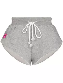 Natasha Zinko спортивные шорты с нашивкой, серый