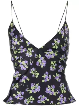 Natasha Zinko топ с цветочным принтом, черный