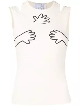 Natasha Zinko топ с графичным принтом, желтый