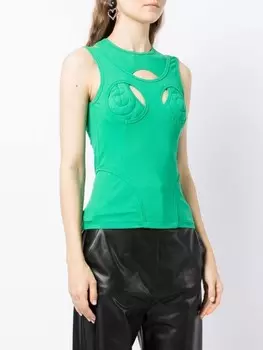 Natasha Zinko топ с вырезами, зеленый