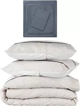 Nate Home m Дизайн Нейта Беркуса Пододеяльник с принтом в форме фигур | Комплект сатинового постельного белья от m Design