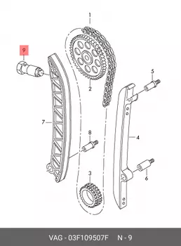 Натяжное устройство цепи TENSIONER ASSY, PULLEY 03F109507F VAG