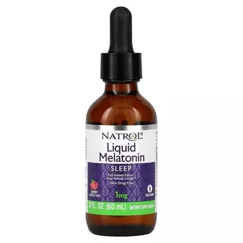 Natrol Жидкий мелатонин сон натуральный ягодный вкус 1 мг 60 мл (2 жидк. унции)