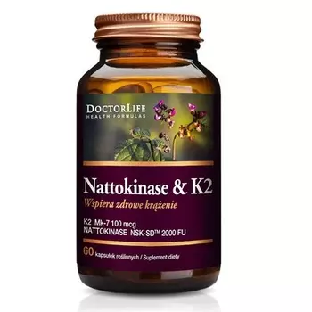 Наттокиназа K2 Mk-7 100 мг Пищевая добавка - 60 капсул Doctor Life