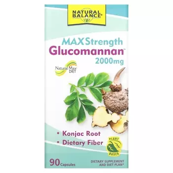 Natural Balance Glucomannan глюкоманнан максимальной силы действия 666 мг, 90 капсул
