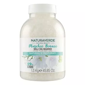 Natural Beauty Соль для ванн с белым мускусом 1300г, Naturaverde