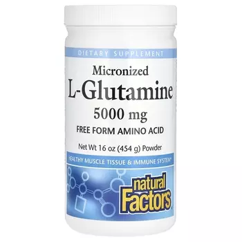 Natural Factors Микронизированный порошок L-глутамина 16 унций (454 г)