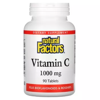 Natural Factors витамин C с биофлавоноидами и шиповником 1000 мг, 90 таблеток