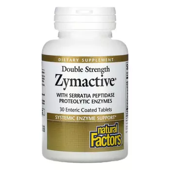 Natural Factors, Zymactive двойной силы, 30 таблеток, покрытых кишечнорастворимой оболочкой