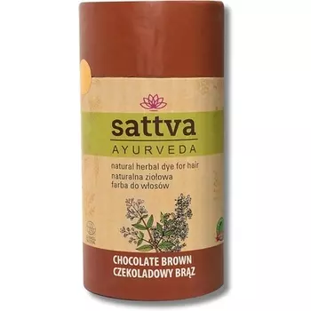 Натуральная краска для волос Double Portion от Sattva Ayurveda Хна для волос для аллергиков Органическая растительная краска для волос для объема и блеска ECOCERT Шоколадно-коричневый