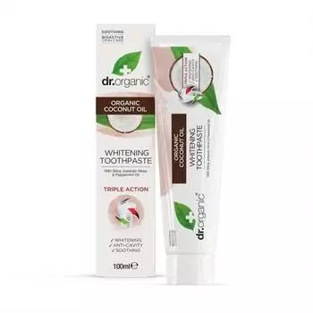 Натуральная отбеливающая зубная паста с органическим кокосовым маслом, 100 мл Dr.Organic, Dr Organic