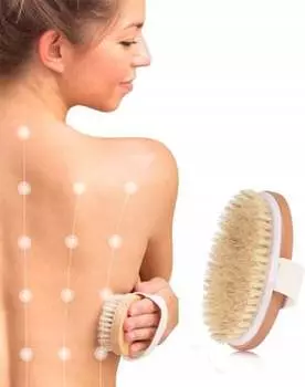 Натуральная Щетка Для Массажа Сухого-Влажного Тела, Inna