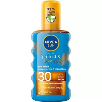 Натуральное масло для загара Sun Protect & Bronze Spf 30, 200 мл, Nivea