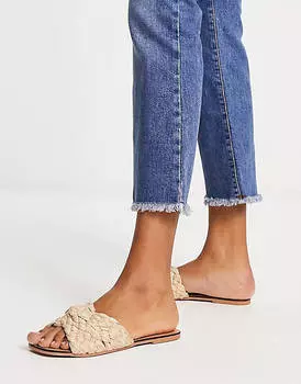 Натуральные плетеные сандалии на плоской подошве ASOS DESIGN Flossie