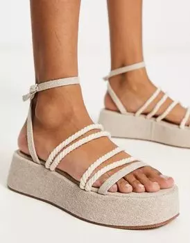 Натуральные туфли на плоской подошве с веревками ASOS DESIGN Tabi