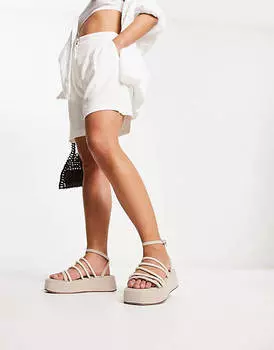 Натуральные туфли на плоской подошве с веревками ASOS DESIGN Wide Fit Tabi