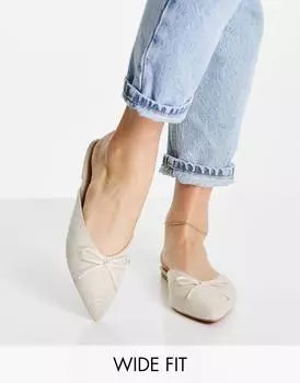 Натуральные заостренные мюли Lewi широкого кроя ASOS DESIGN на плоской подошве