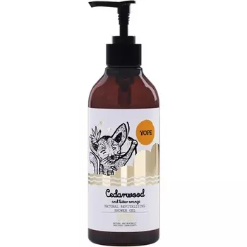 Натуральный гель для душа с экстрактом кедра и апельсина для чувствительной кожи, 97% натуральных ингредиентов, Yope