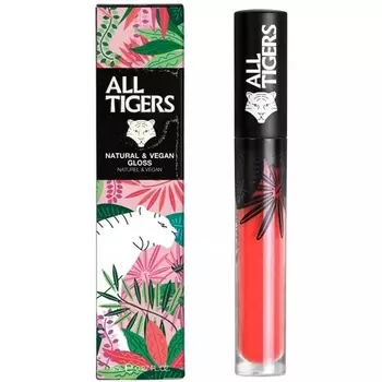 Натуральный и веганский блеск 701 Coral Glossy Dream Bigger, 8 мл, All Tigers