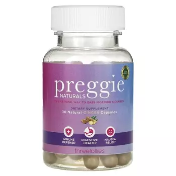 Натуральный имбирь Preggie, 30 капсул